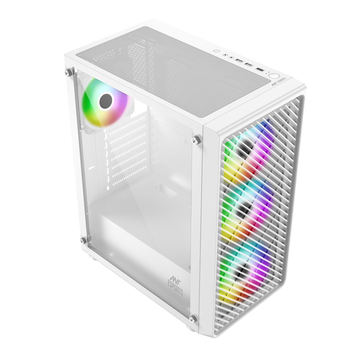 Ant Esports 211 Air Mid Tower ATX, M-ATX, ITX White Cabinet 4x120mm ARGB Fans - gallery image
